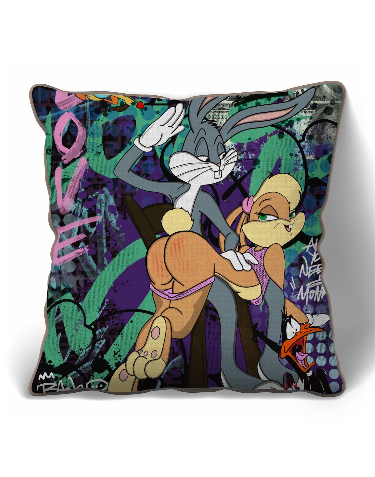 Street art pillow, custom made